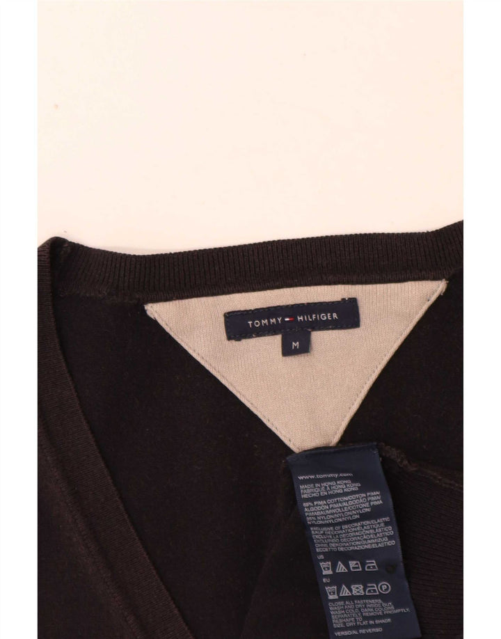 Pulover cardigan pentru femei Tommy Hilfiger, bumbac mediu negru, clasic