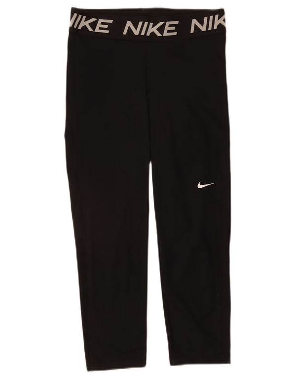 Leggings NIKE Graphic Capri pentru femei UK 12 Poliester mediu negru
