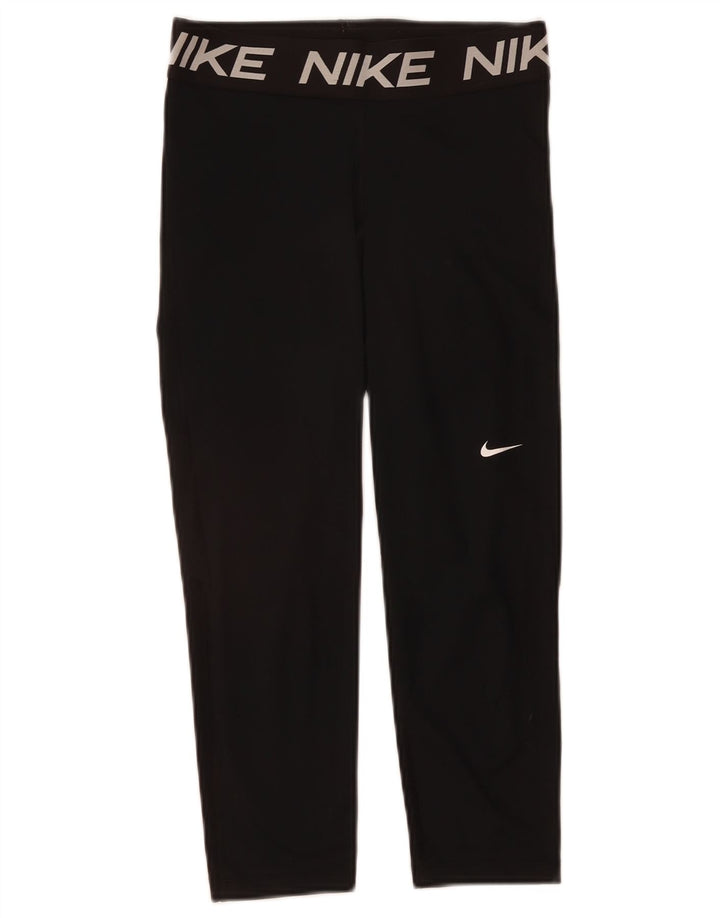 Leggings NIKE Graphic Capri pentru femei UK 12 Poliester mediu negru