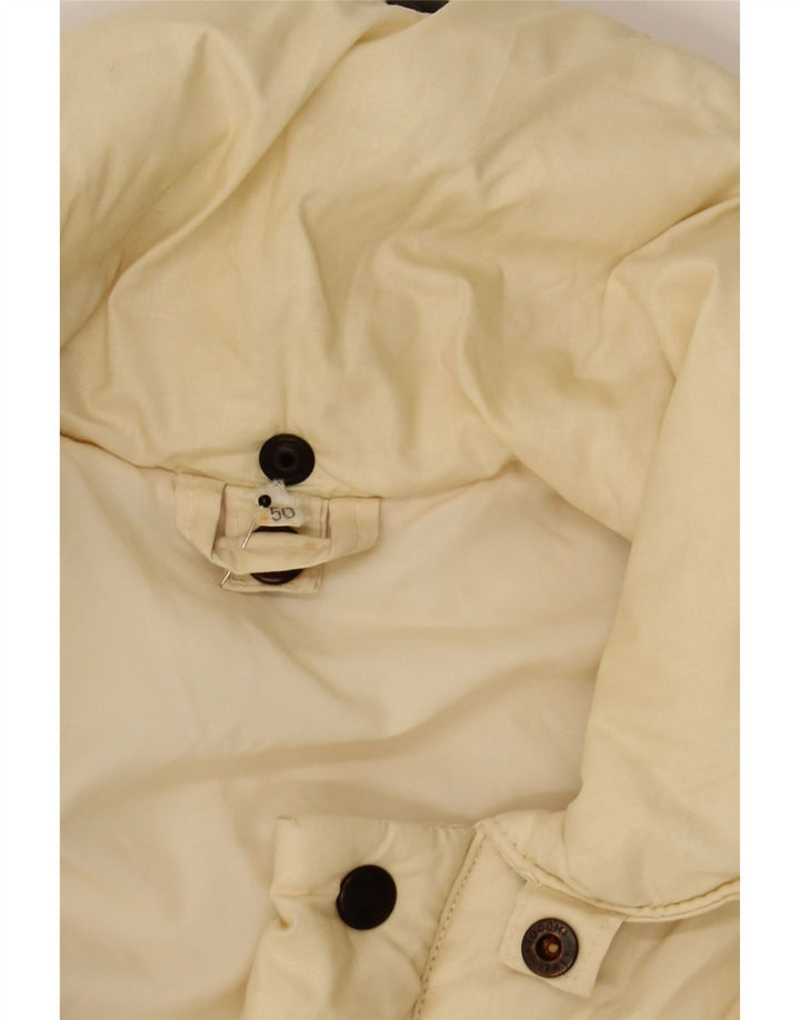 VINTAGE Mens Padded Jacket IT 50 Large Beige Polyester Vintage Vintage and Second-Hand Vintage from Messina Hembry 