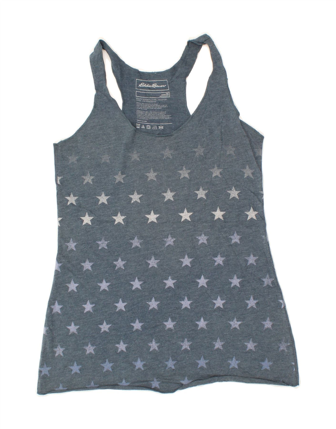 EDDIE BAUER Womens Abstract Pattern Vest Top UKI 6 XS Grey Cotton Vintage Eddie Bauer and Second-Hand Eddie Bauer from Messina Hembry 