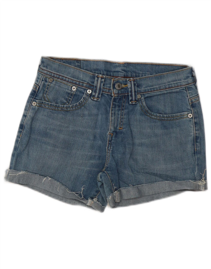 Pantaloni scurți din blugi pentru femei LEVI'S W28, bumbac albastru mediu