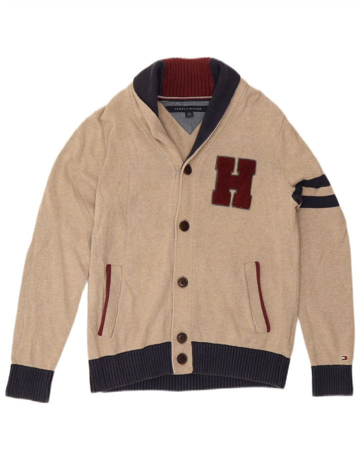 Pulover cardigan grafic pentru femei Tommy Hilfiger UK 10 Mic Bej