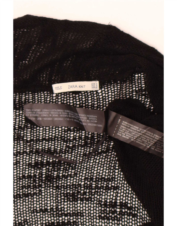 Pulover cardigan deschis transparent pentru femei Zara UK 12 Medium Black Viscose