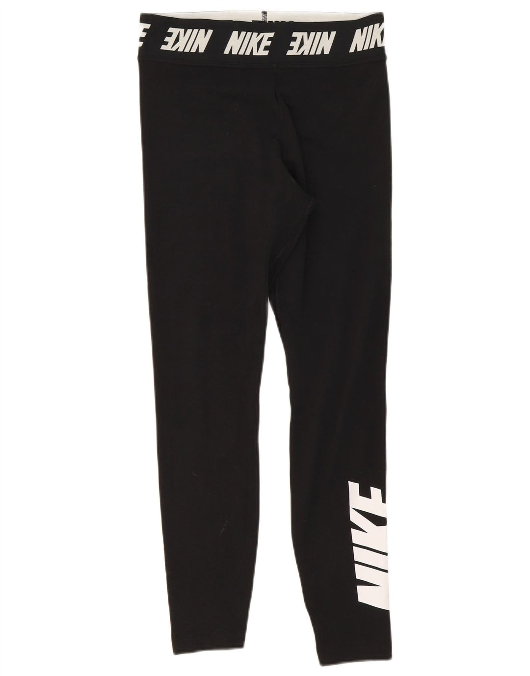 NIKE Womens Graphic Leggings UK 12 Medium  Black Cotton