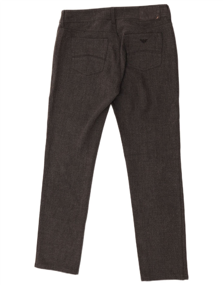 Pantaloni casual pentru bărbați Armani Slim Fit W28 L29 poliester gri