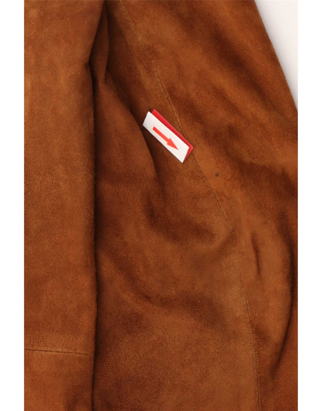Blazer Vintage pentru femei cu 2 nasturi din piele intoarsa, UK 14, maro mediu