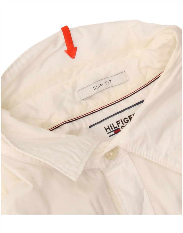 Cămașă Slim Fit Tommy Hilfiger pentru bărbați, bumbac alb mediu