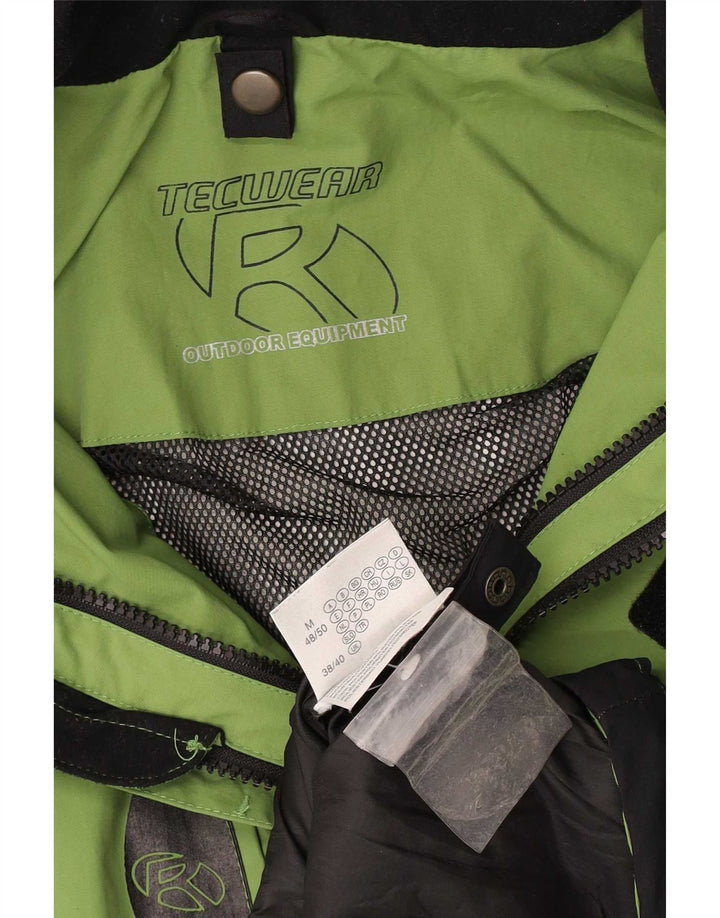 Jachetă de ploaie vintage pentru bărbați cu glugă, UK 38/40, verde mediu, poliamidă color bloc