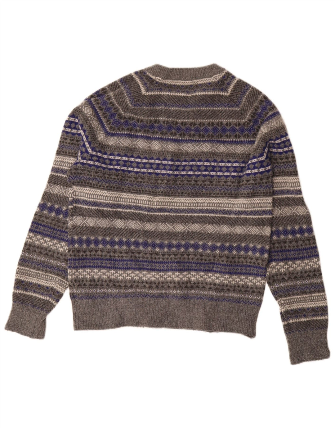 Pulover pentru femei Gap cu gât turnut UK 14 Gri mediu Lână Fair Isle