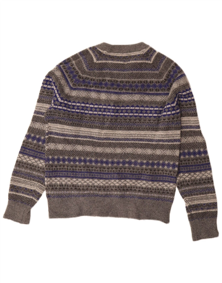 Pulover pentru femei Gap cu gât turnut UK 14 Gri mediu Lână Fair Isle