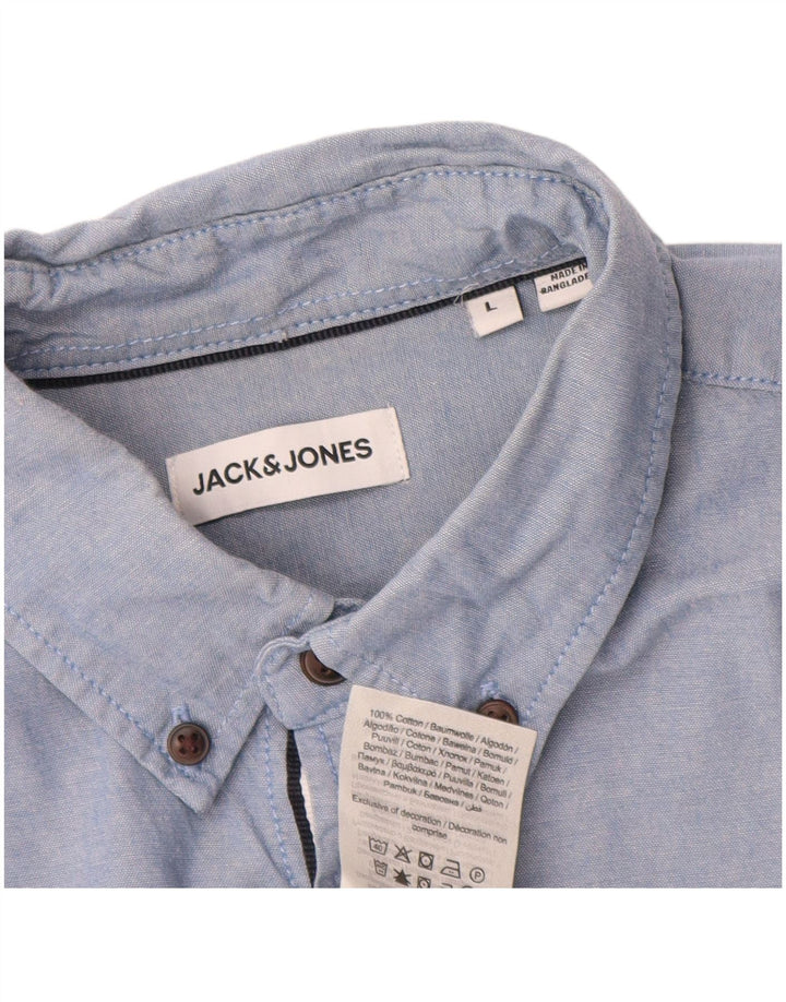 Cămașă Jack & Jones pentru bărbați, mare, albastru, bumbac