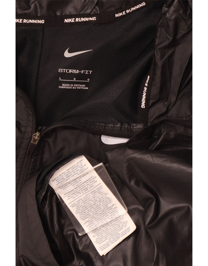 Jachetă de ploaie cu glugă NIKE Storm-Fit pentru bărbați UK 40 Poliester negru mare