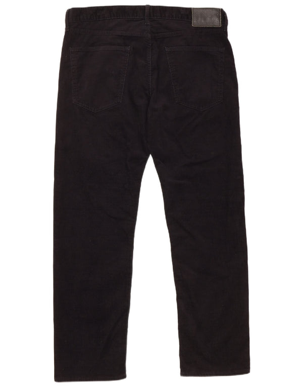 MARKS & SPENCER Pantaloni drepti pentru bărbați din velur L36 L31 bumbac negru