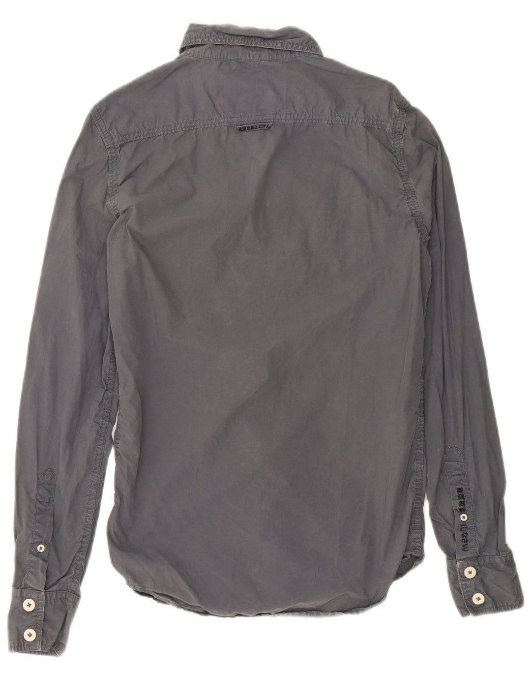 SUPERDRY Mens Shirt Small Grey Cotton