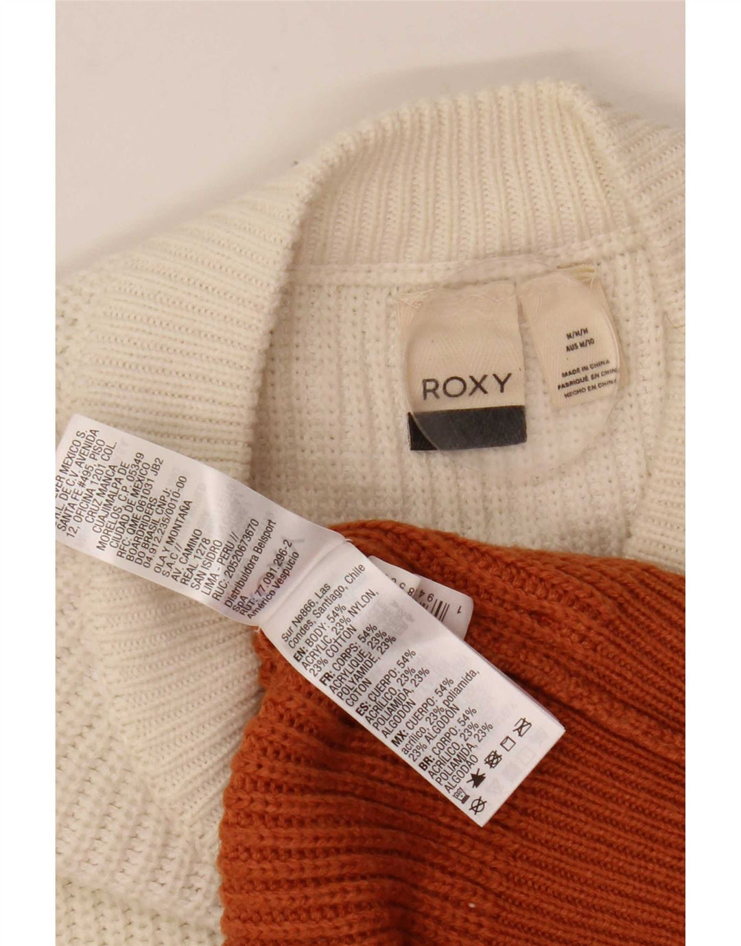 Pulover pentru damă Roxy cu gât de barcă UK 14 Medium Multicolor Colorblock