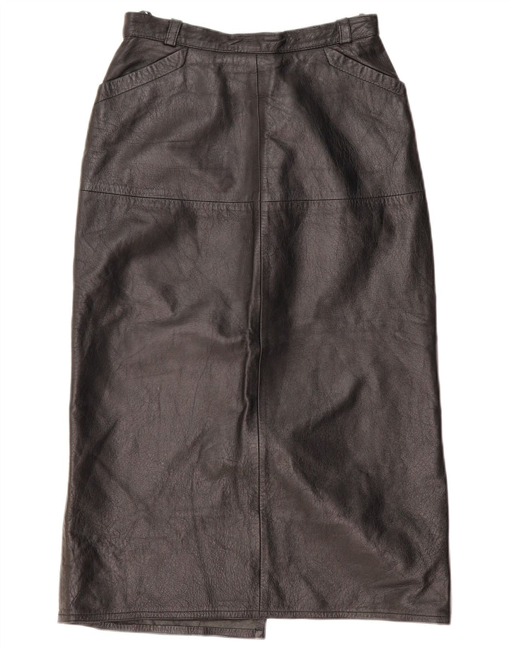 Fusta din piele pentru femei VINTAGE EU 36 Small W26 Piele neagră