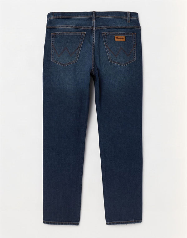Wrangler Mens Texas Straight Jeans W34 L32 Navy Blue Cotton