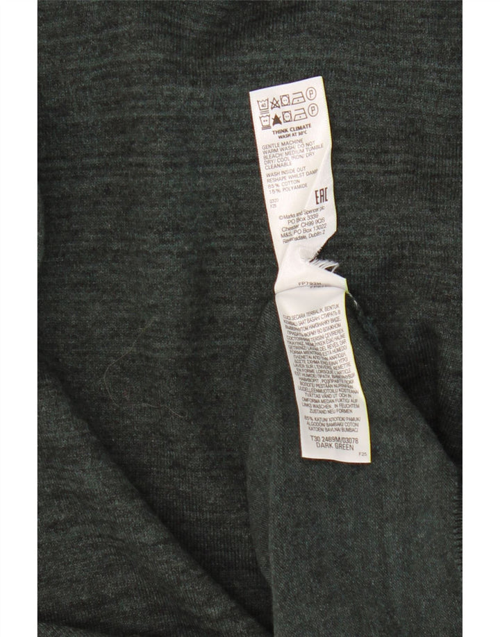 Pulover pentru bărbați Marks & Spencer cu gât rulat, bumbac cu dungi kaki mediu