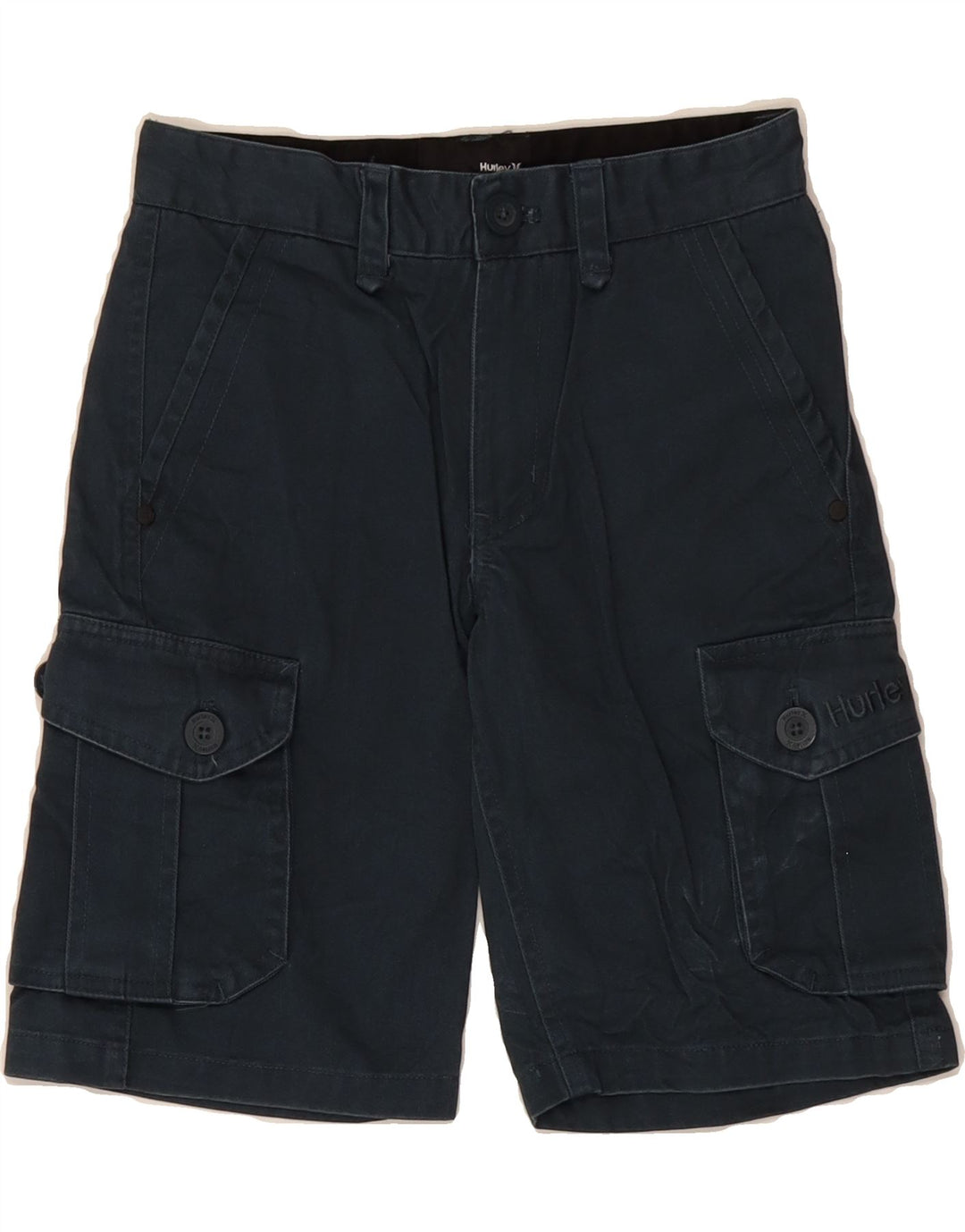 HURLEY Boys Cargo Shorts 7-8 Years W25 Navy Blue Cotton Vintage Hurley and Second-Hand Hurley from Messina Hembry 