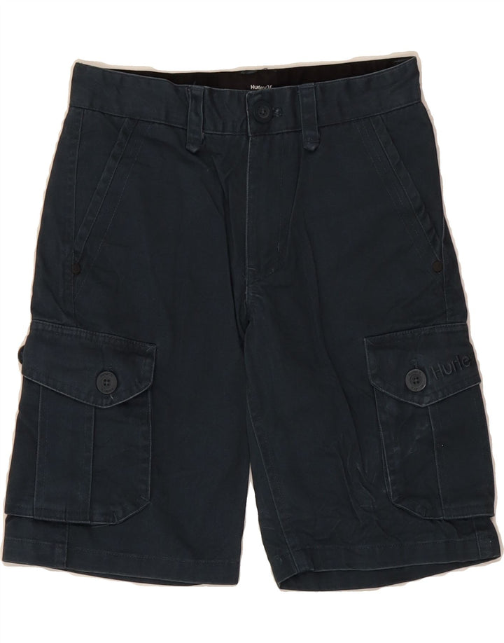 HURLEY Boys Cargo Shorts 7-8 Years W25 Navy Blue Cotton Vintage Hurley and Second-Hand Hurley from Messina Hembry 