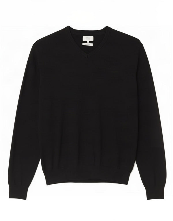 Pulover cu decolteu în V Marks & Spencer pentru bărbați, bumbac negru XL