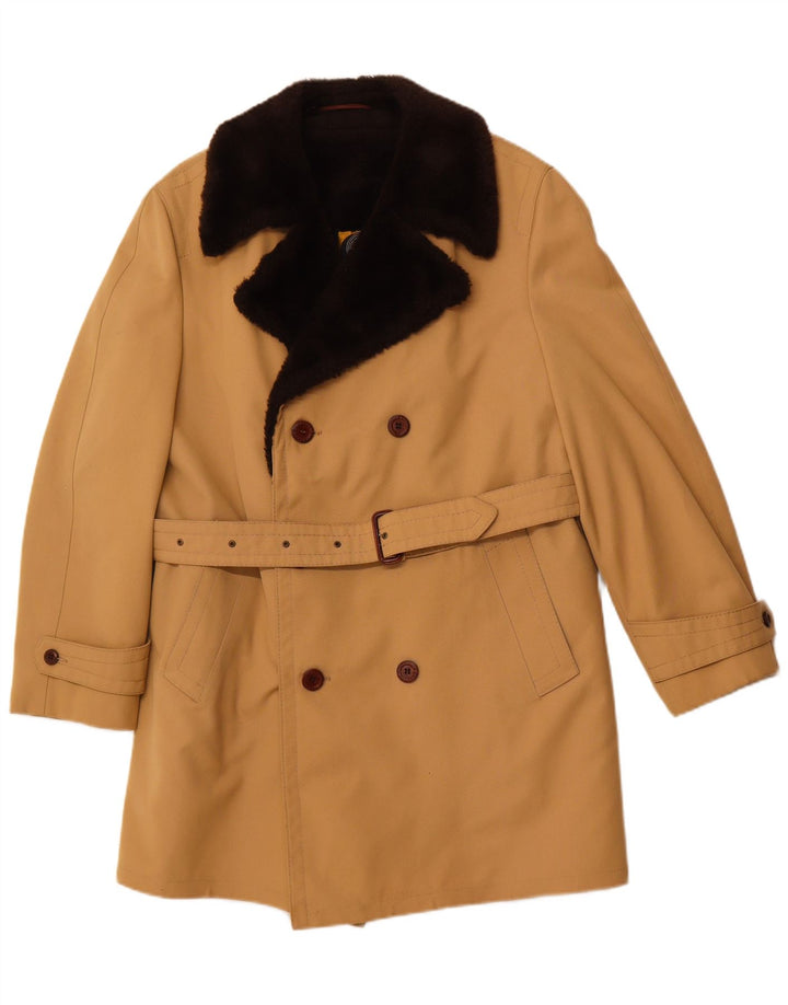 DIOLEN Palton pentru bărbați Sherpa dublu piept UK 38 Maro mediu sintetic