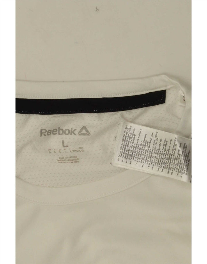 Tricou pentru bărbați Reebok Top mare, alb, poliester color bloc