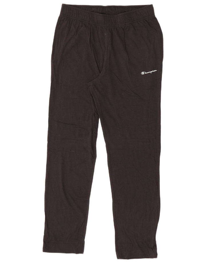 Pantaloni de trening pentru bărbați CHAMPION, bumbac mediu negru