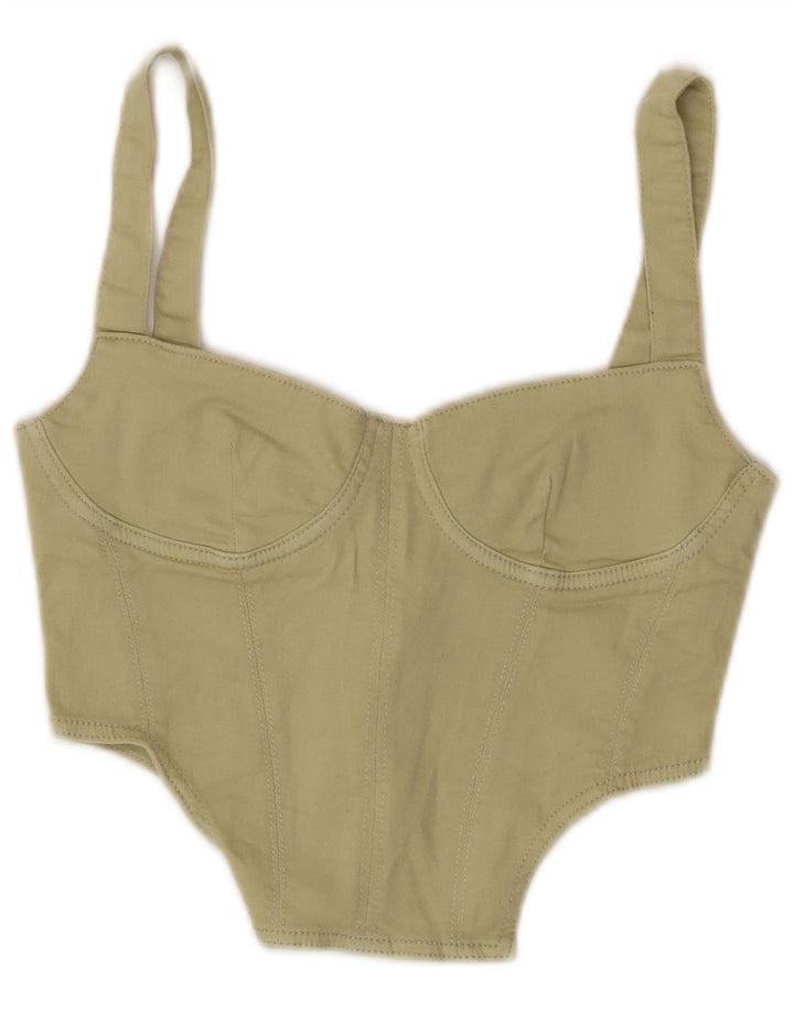 Top corset pentru femei Zara UK 8 Small Kaki Bumbac