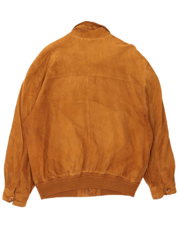 Jachetă Bomber Vintage pentru bărbați din piele intoarsa IT 56 3XL din piele maro