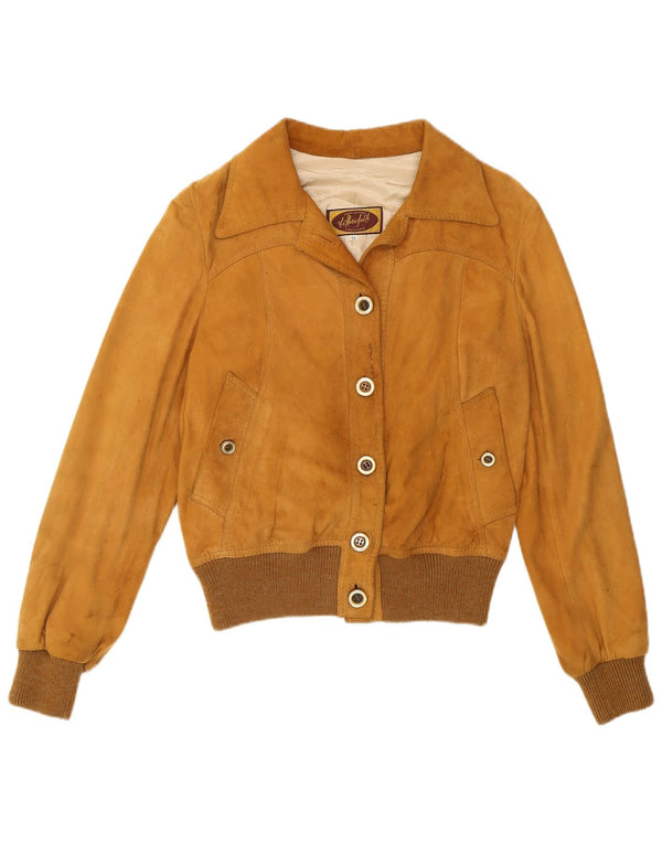 Bomber Vintage pentru femei de piele intoarsa IT 44 Medium Brown Retro