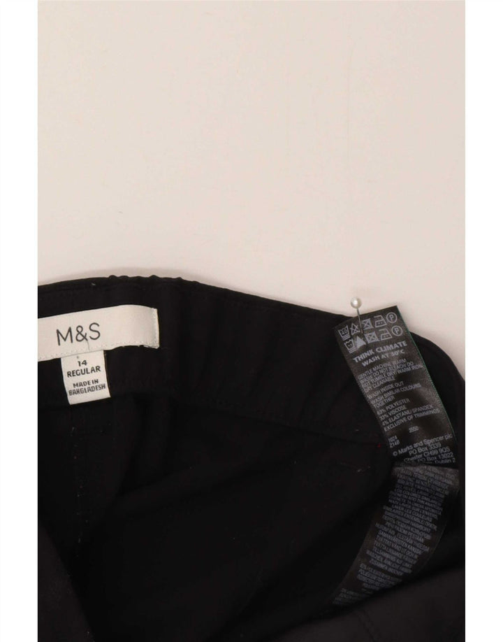 Pantaloni de costum obișnuiți pentru femei Marks & Spencer UK 14 Medium L32 L29 Negru