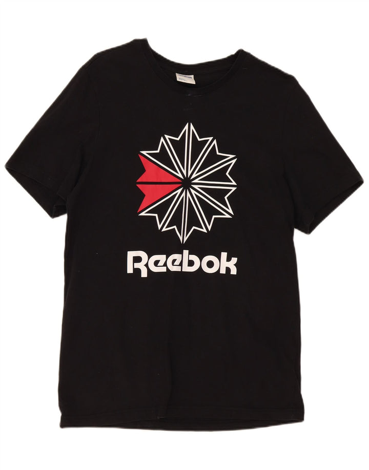 Tricou grafic Reebok pentru bărbați Top mare din bumbac negru