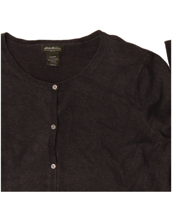Pulover cardigan pentru femei Eddie Bauer UK 20 2XL bumbac gri