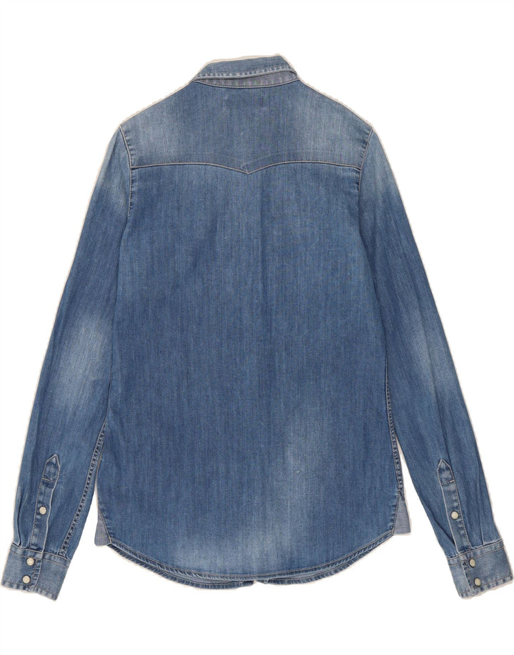 RIFLE Womens Denim Shirt UK 12 Medium Blue Vintage Rifle and Second-Hand Rifle from Messina Hembry 