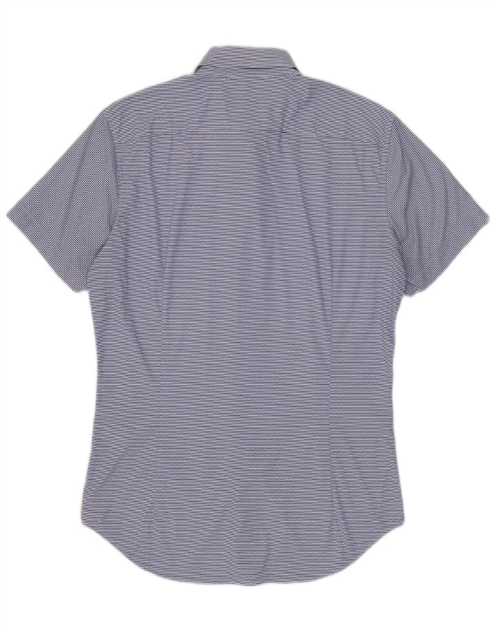 BONOBOS Cămașă cu mânecă scurtă, croită, pentru bărbați, nailon cu dungi albastre mici
