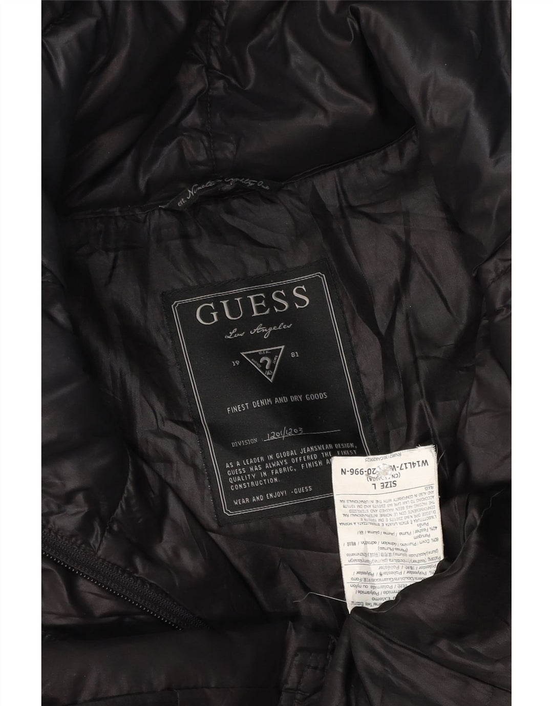 Jachetă căptușită Guess pentru femei UK 16, mare, negru, poliester