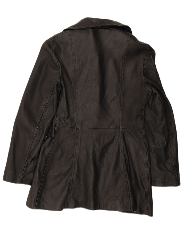 Jachetă de piele vintage pentru femei UK 12 Medium Black