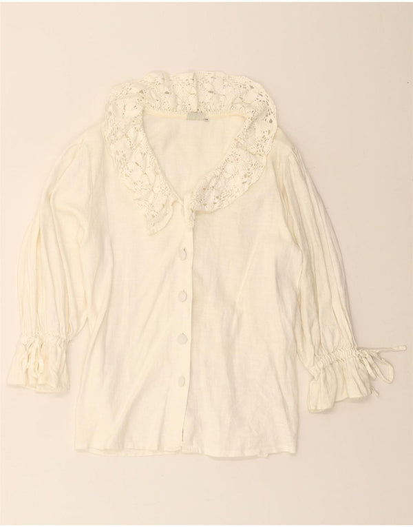 HESS FRACKMANN Bluză cămașă cu mâneci 3/4 pentru femei EU 38 In alb mediu mediu