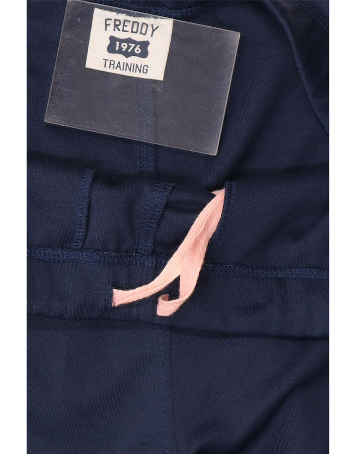 FREDDY Womens Tracksuit Trousers UK 14 Large Navy Blue Vintage Freddy and Second-Hand Freddy from Messina Hembry 
