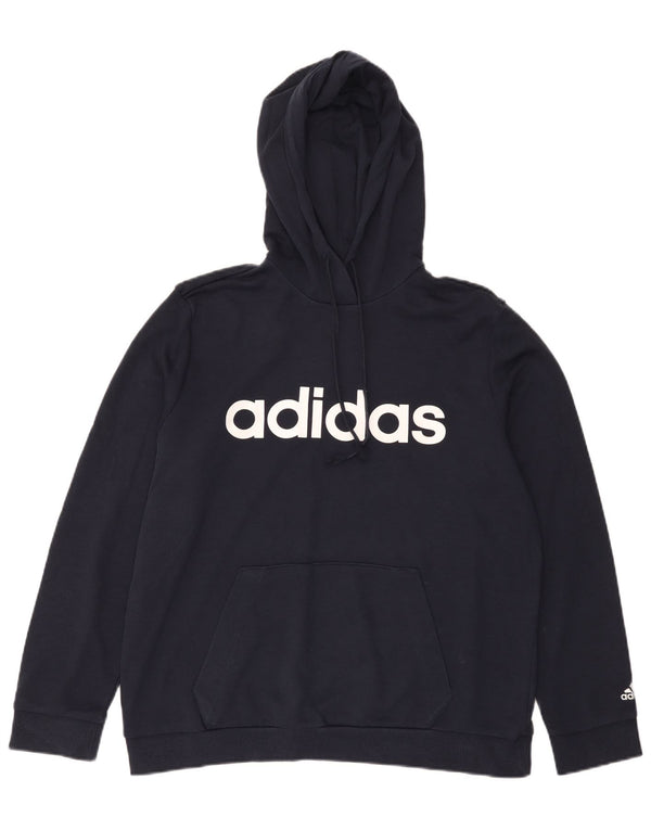 Pulover cu glugă cu grafic Adidas pentru femei UK 20/22 XL Bumbac bleumarin