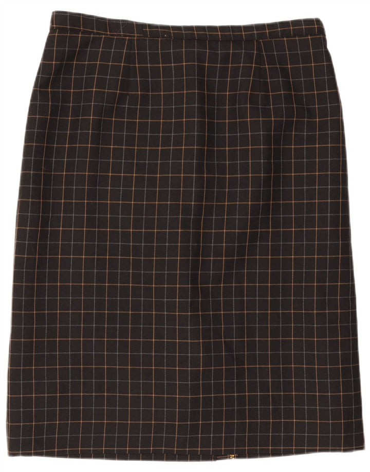 Fusta Dreaptă Femei VINTAGE W34 Large Black Check
