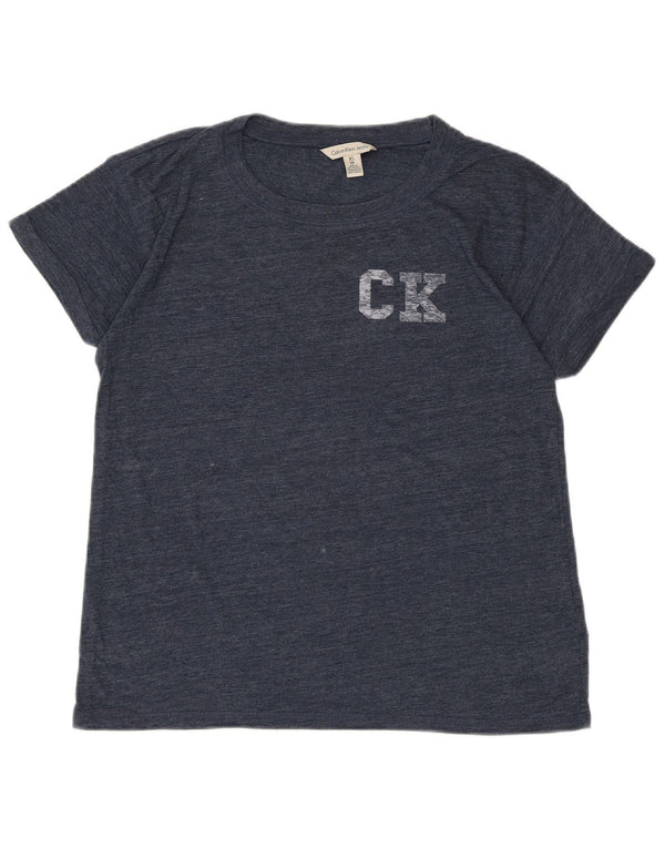 CALVIN KLEIN JEANS Tricou cu grafic pentru femei Top UK 6 XS Bleumarin pete