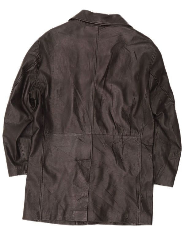Palton din piele vintage pentru bărbați UK 36 mic negru