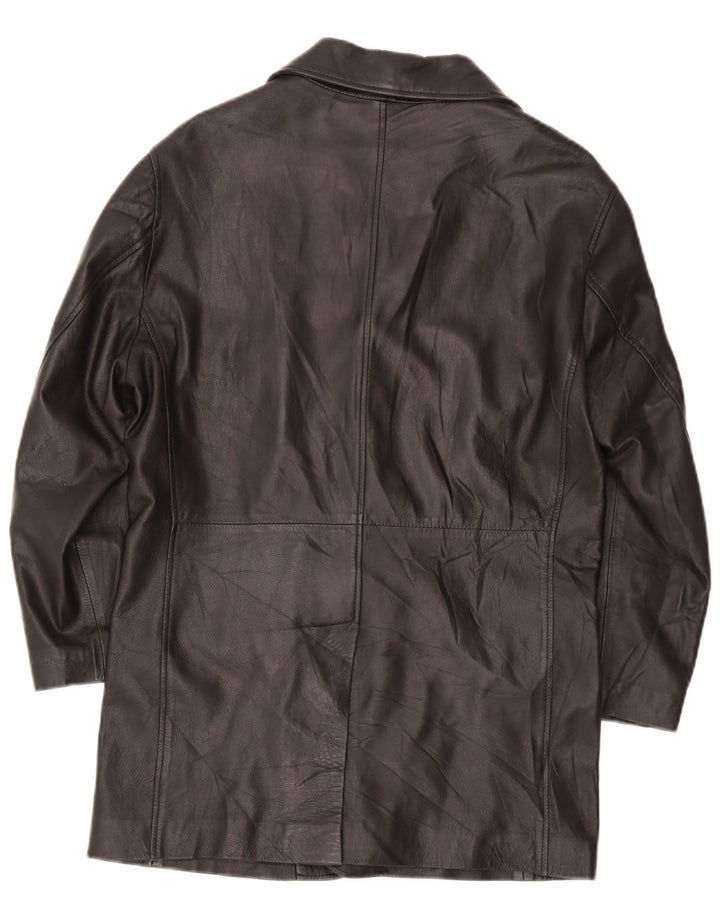Palton din piele vintage pentru bărbați UK 36 mic negru
