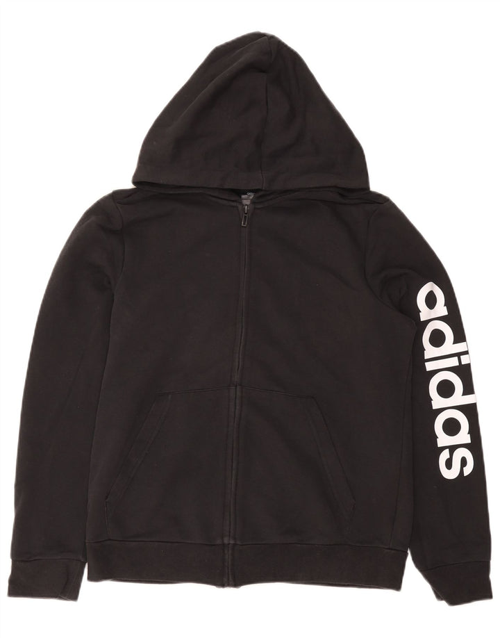 Pulover Adidas pentru femei cu fermoar, UK 14, bumbac negru mare