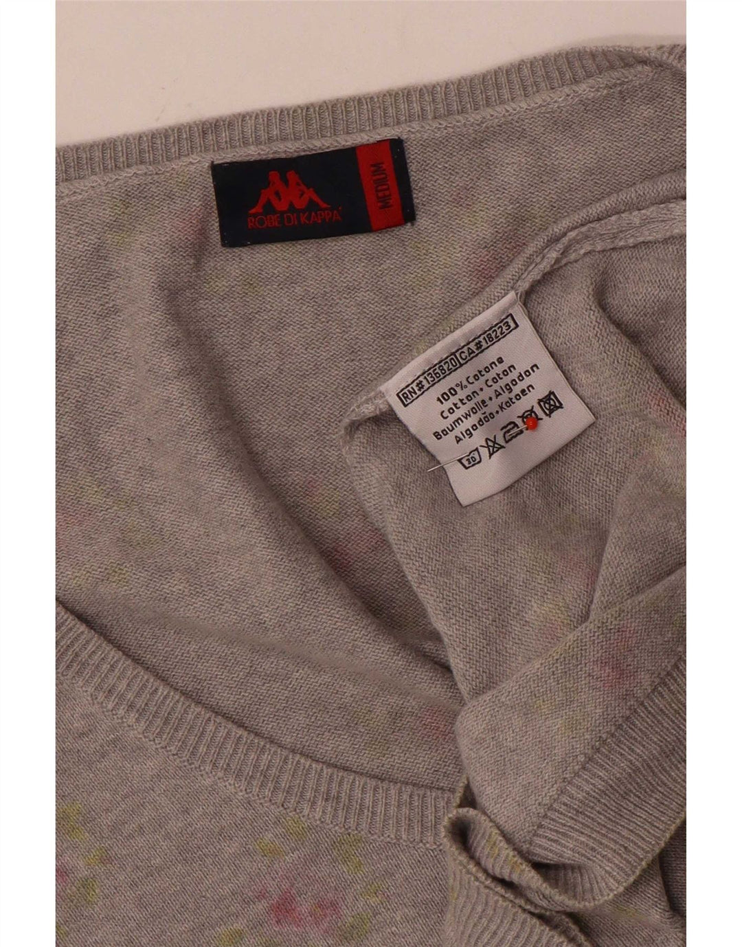Pulover cardigan pentru femei cu model abstract Kappa UK 14 bumbac gri mediu