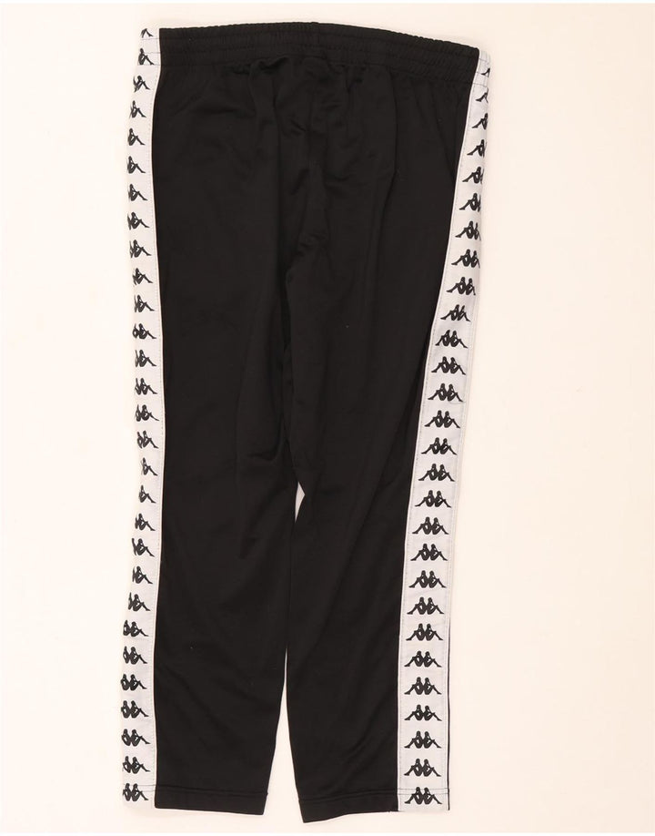 Pantaloni de trening grafic Kappa pentru bărbați, negru mediu, poliester bloc de culoare