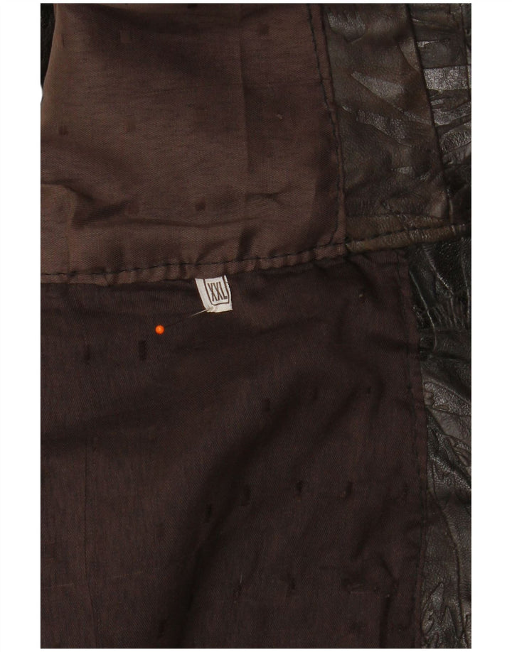 Vestă din piele pentru bărbați VINTAGE 2XL maro mozaic